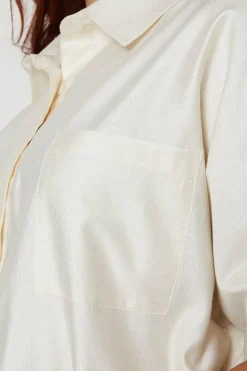 Belted Twill Mini Shirt Dress