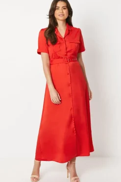 Belted Utility Maxi Dress