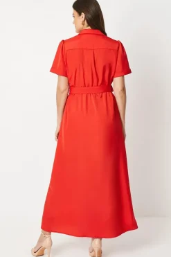 Belted Utility Maxi Dress