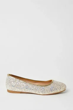 Benedict Glitter Soft Square Tope Ballet Pumps