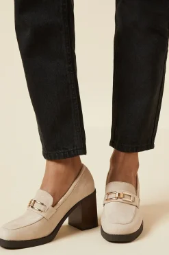 Benita snaffle Detail Block Heeled Loafer