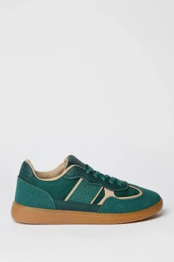 Benji Faux Suede Contrast Detail Lace Up Trainer