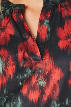 Berry Floral Overhead Blouse