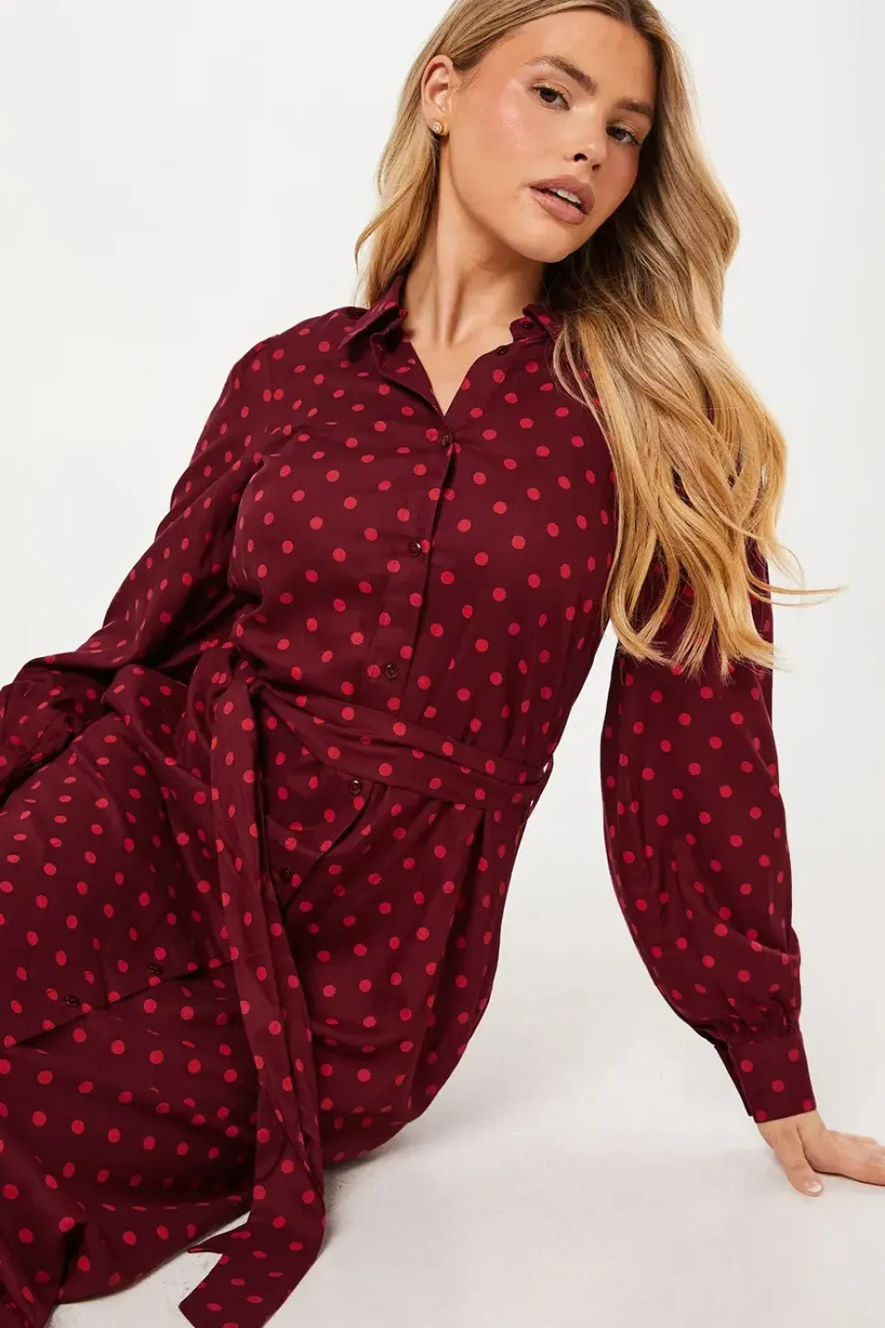 Berry Spot Shirt Dress