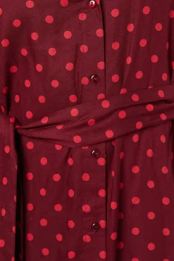 Berry Spot Shirt Dress