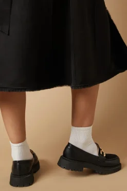 Bess Mixed Material Snaffle Detail Chunky Loafer