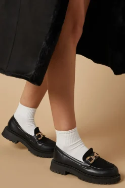 Bess Mixed Material Snaffle Detail Chunky Loafer