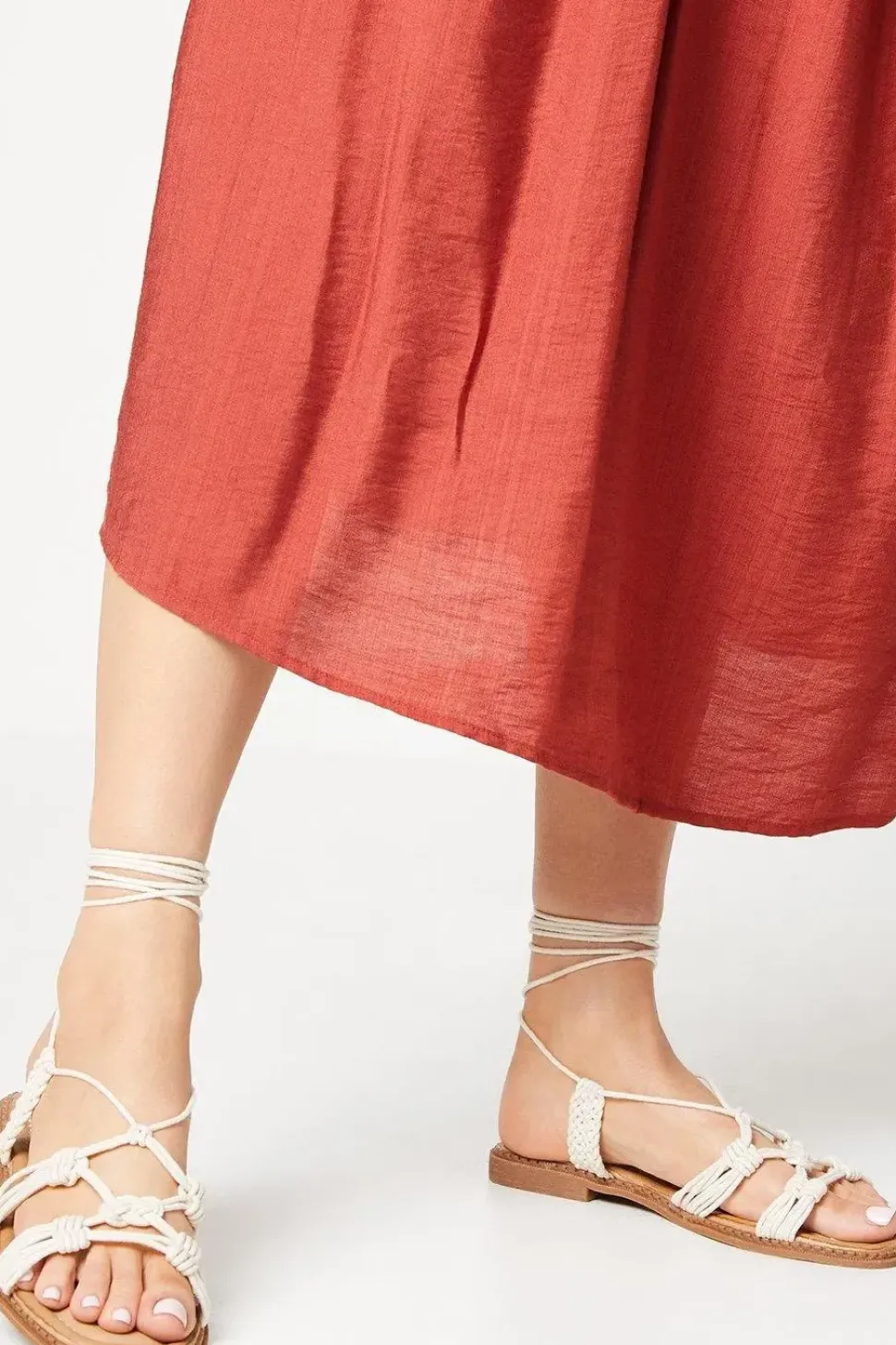 Betty Strappy Macrame Flat Sandals
