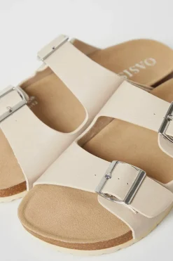 Billie Double Buckle Strap Padded Footbed Sliders