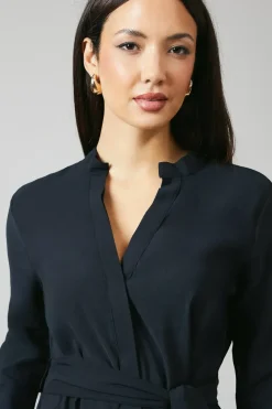 Black Belted Shirt Dress