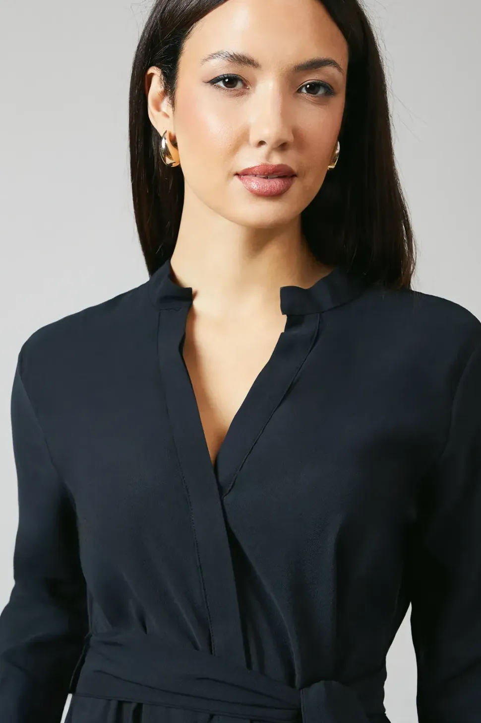Black Belted Shirt Dress