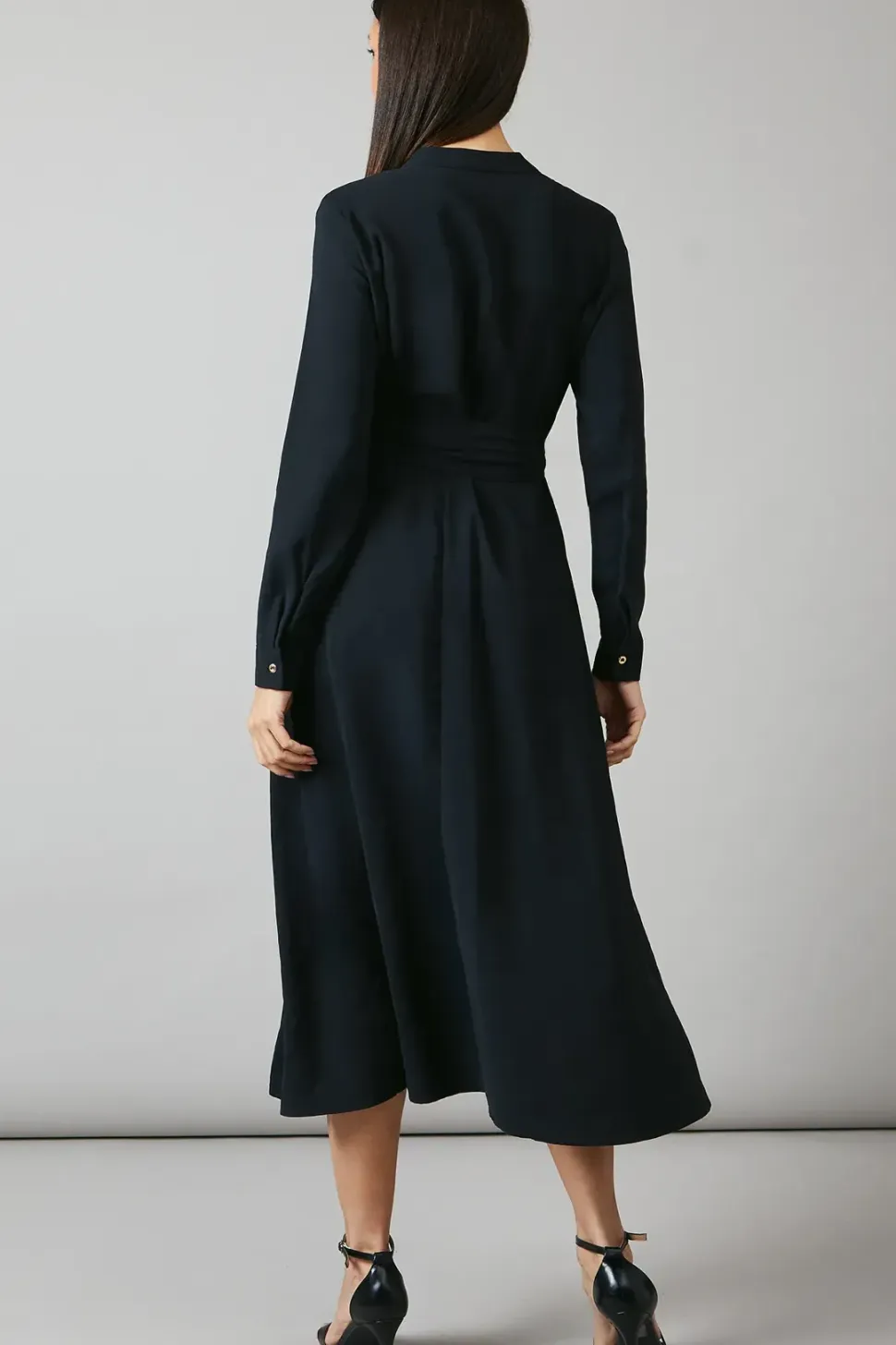 Black Belted Shirt Dress