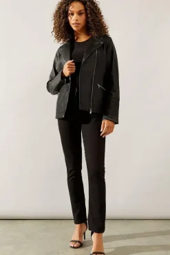 Black Faux Leather Biker Jacket