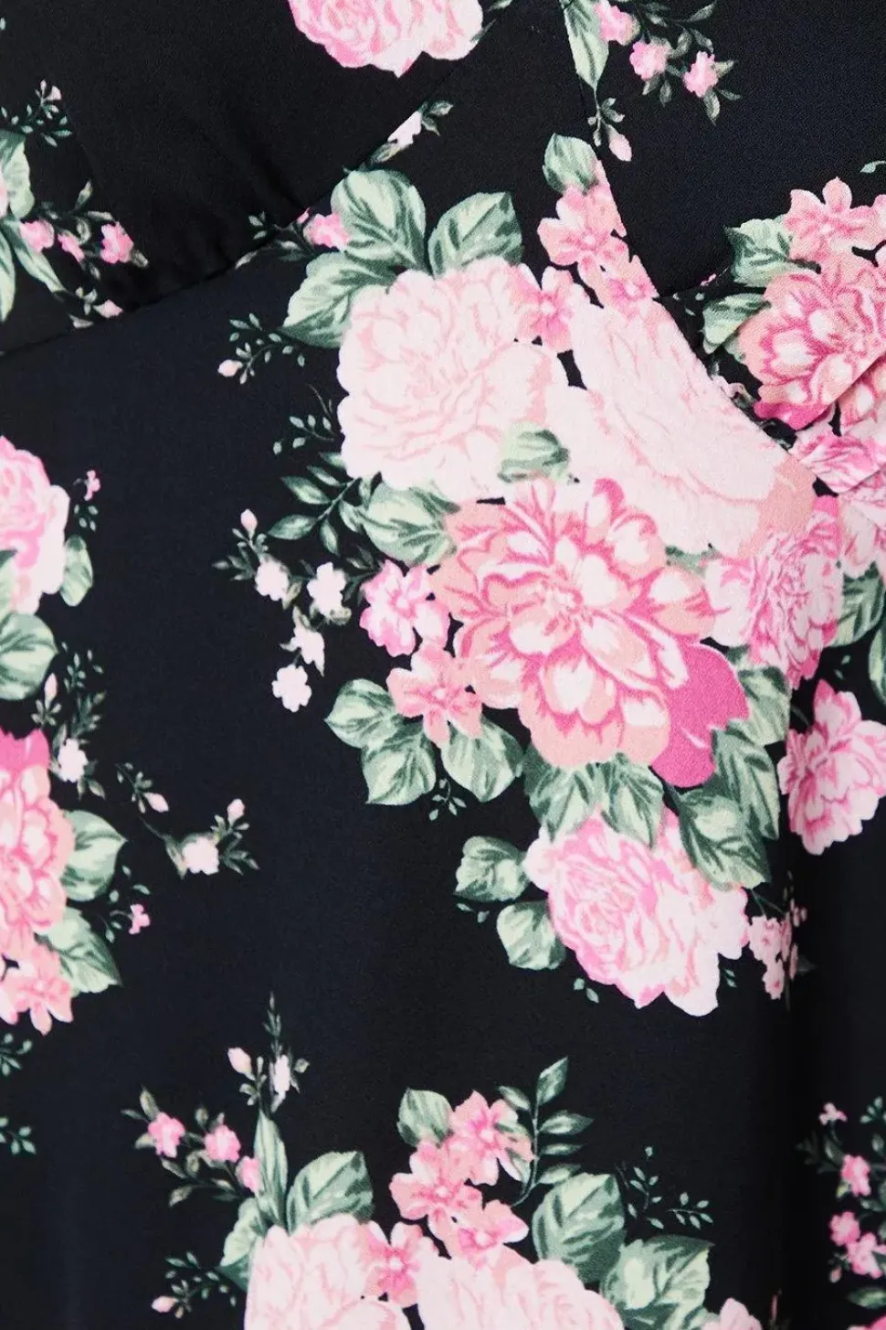 Black Floral Empire Tie Sleeve Mini Dress