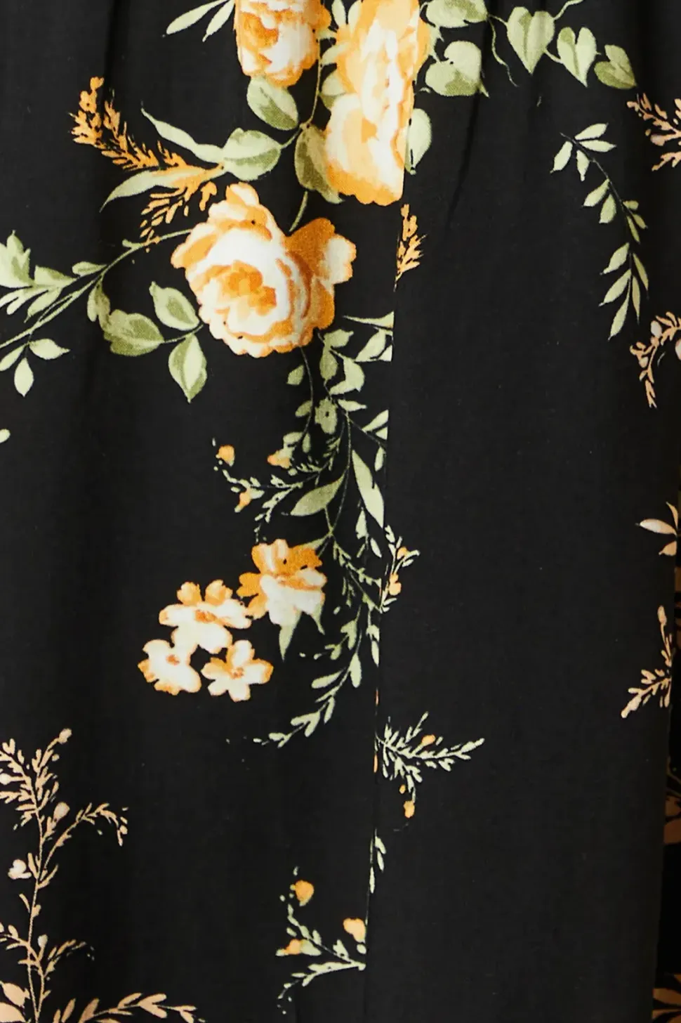 Black Floral V Neck Mini Dress