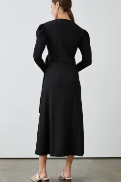Black Jersey Wrap Dress