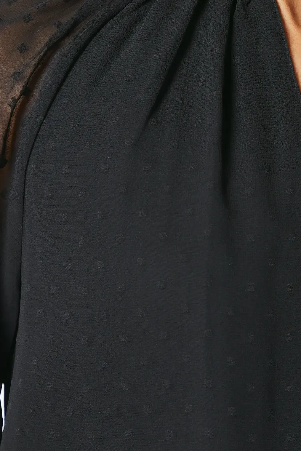 Black Keyhole Detail Dobby Top