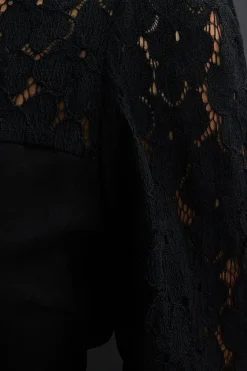 Black Lace Detail Mini Dress
