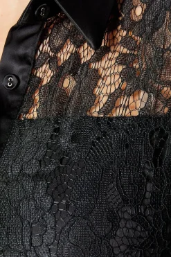 Black Lace Shirt Dress