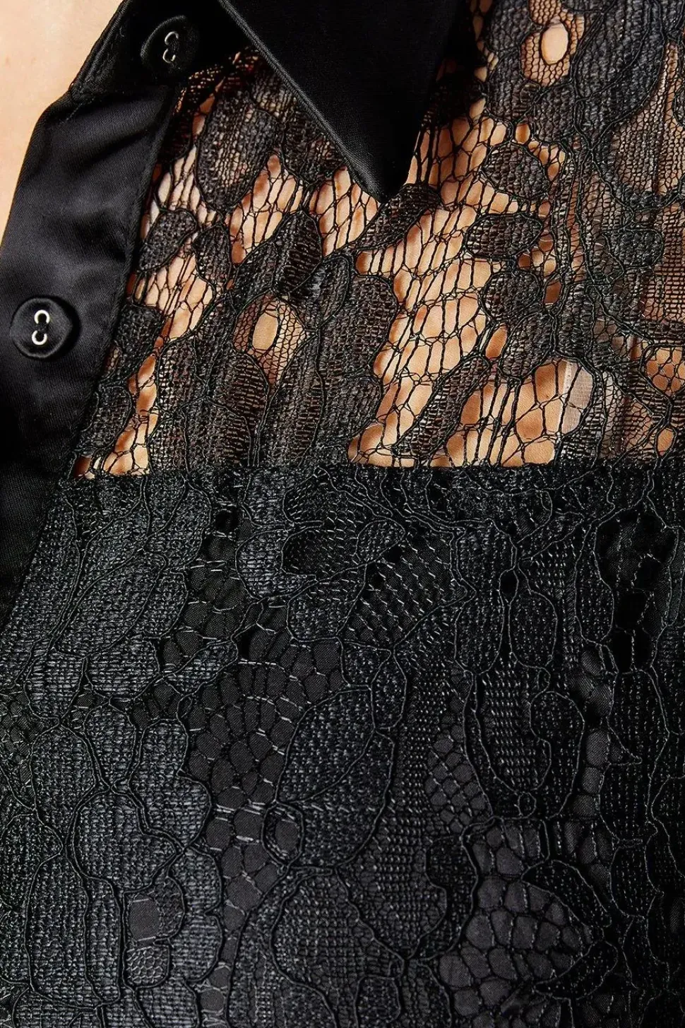 Black Lace Shirt Dress