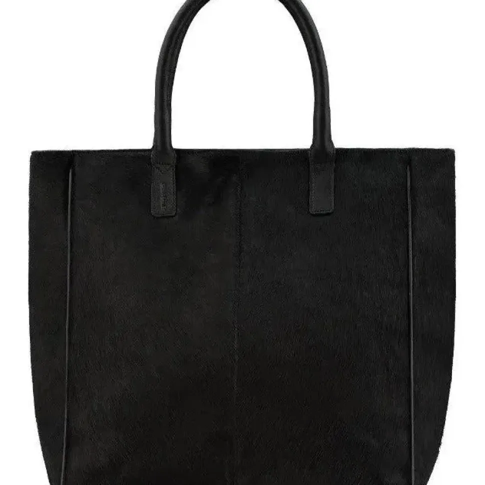 Black Large Calf Hair Large Leather Tote | BYBXX