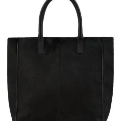 Black Large Calf Hair Large Leather Tote | BYBXX