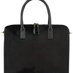 Black Large Calf Hair Leather Grab Bag | BYRYA