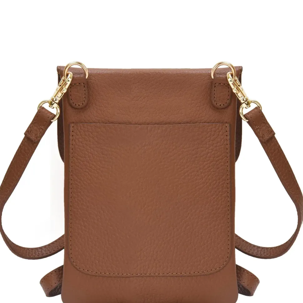 Black Leather Phone Crossbody Mini Bag