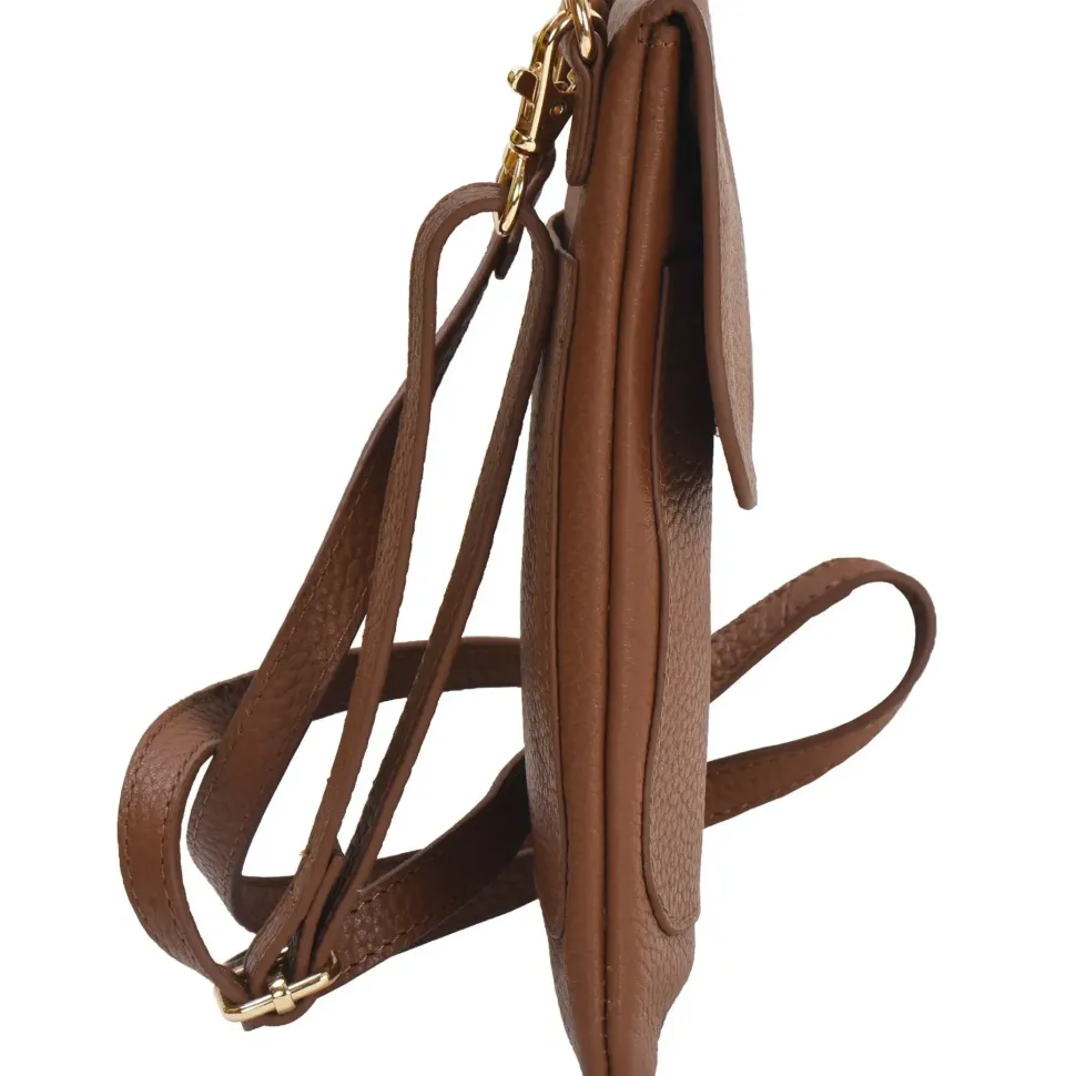 Black Leather Phone Crossbody Mini Bag