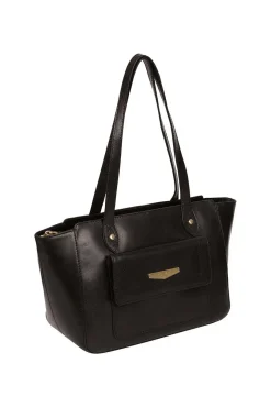 Black Leather Tote Shopper Bag| BYXNA