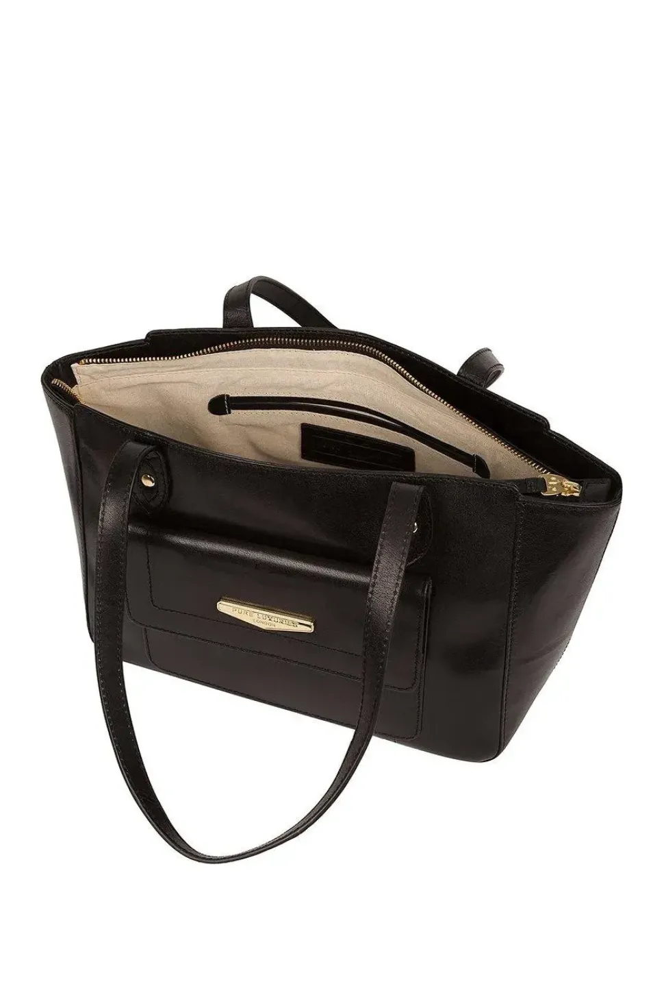 Black Leather Tote Shopper Bag| BYXNA