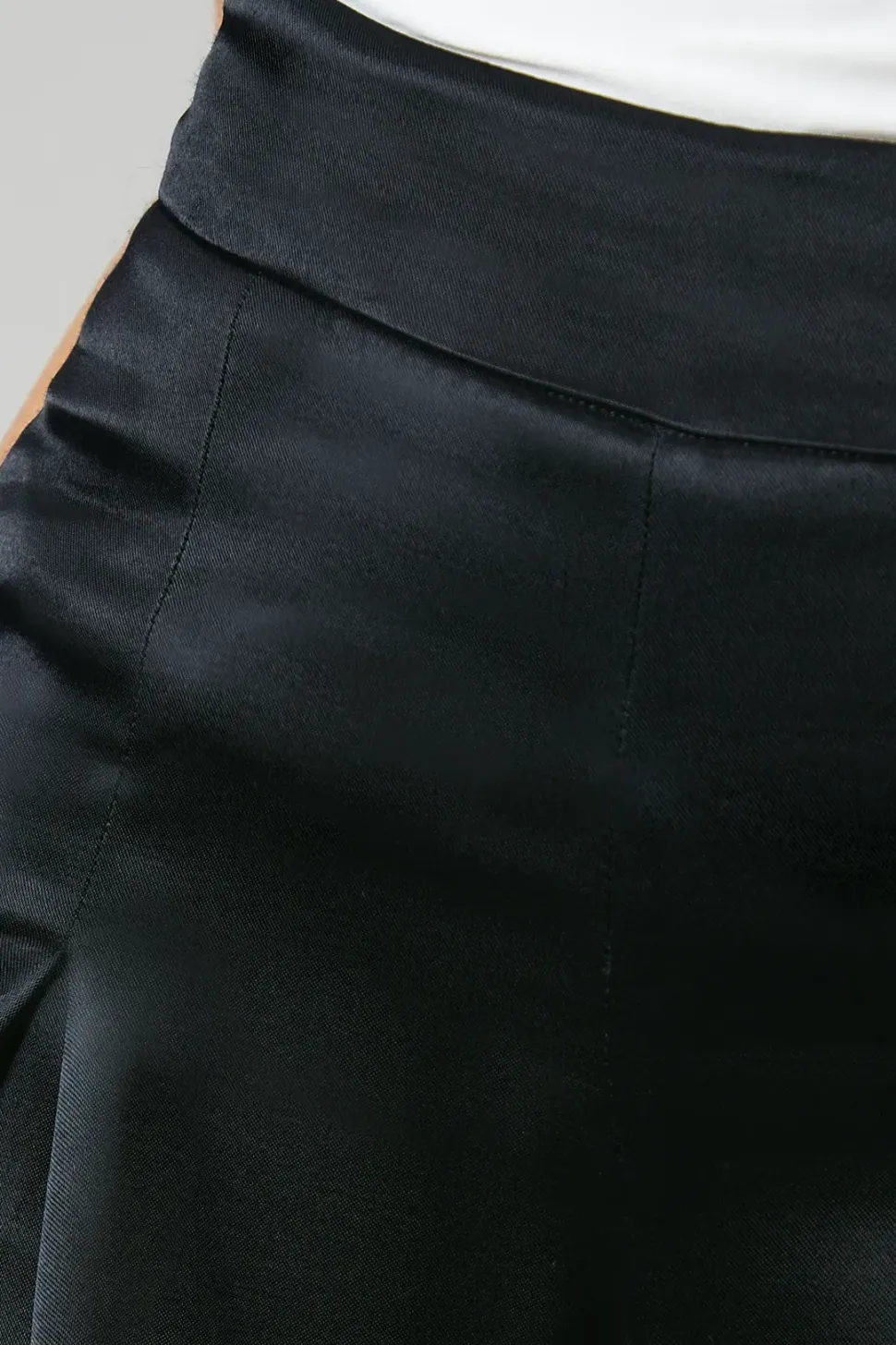 Black Premium Satin Wide Leg Trouser