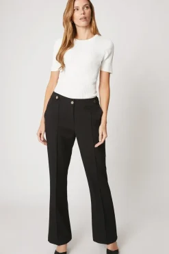 Black Smart Bootcut Leg Trousers