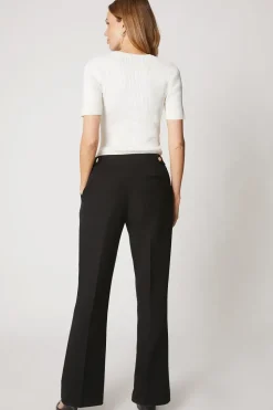 Black Smart Bootcut Leg Trousers