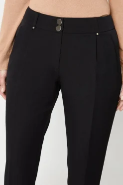 Black Smart Tapered Leg Trousers