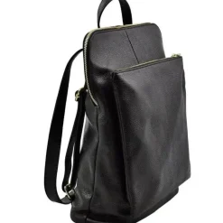 Black Soft Pebbled Leather Pocket Backpack | BYLER