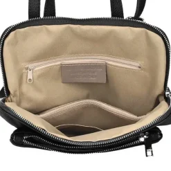 Black Soft Pebbled Leather Pocket Backpack | BYLER