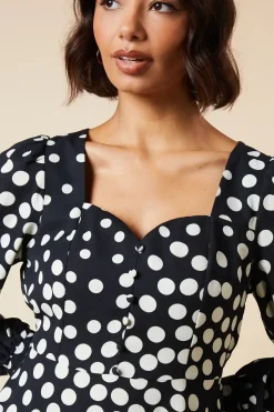 Black Spot button front mini dress