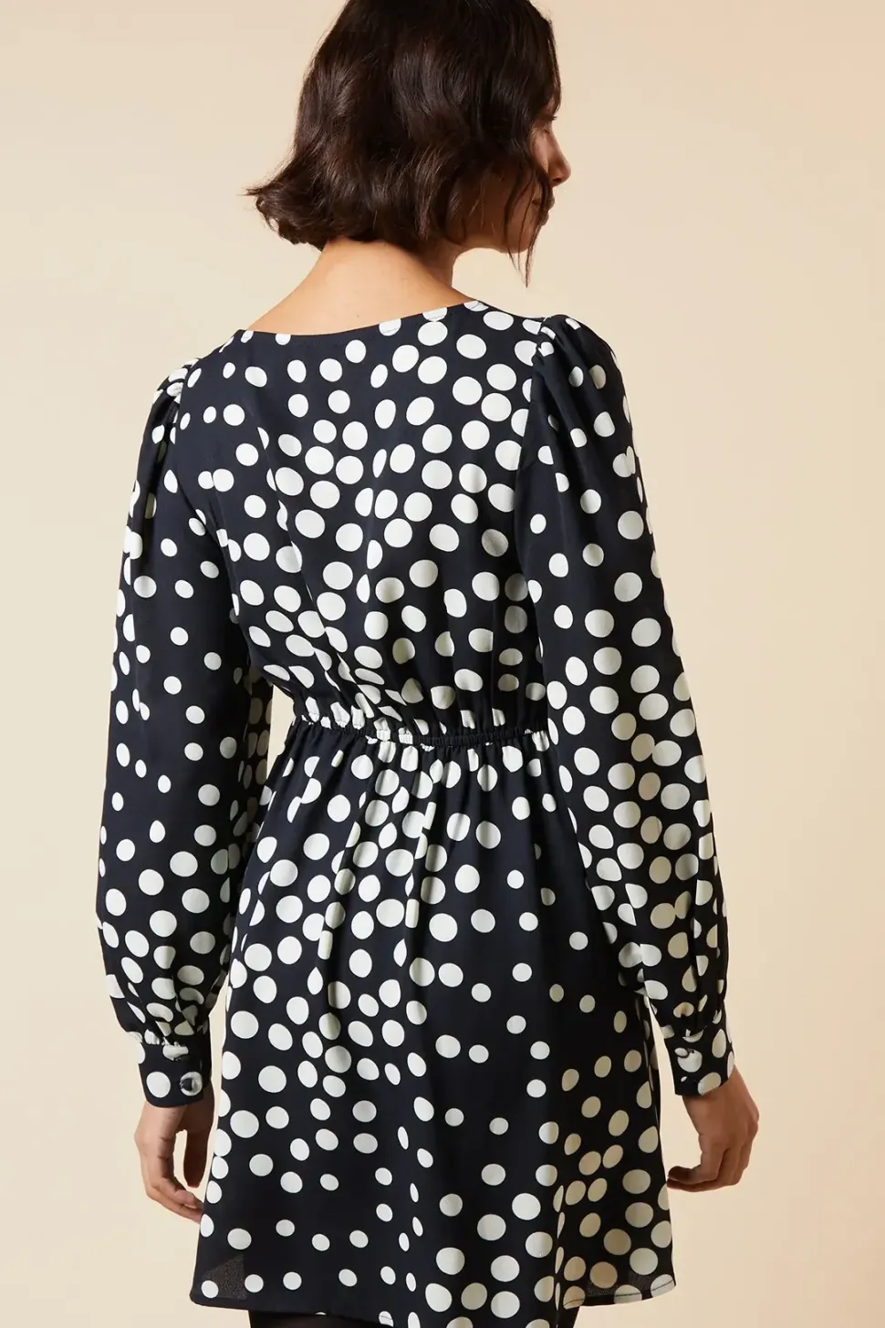 Black Spot button front mini dress
