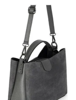 Black Suede Leather Grab Bag | BBYBB
