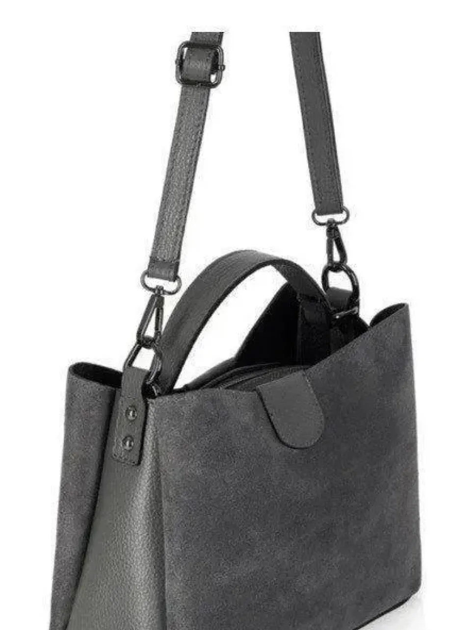 Black Suede Leather Grab Bag | BBYBB