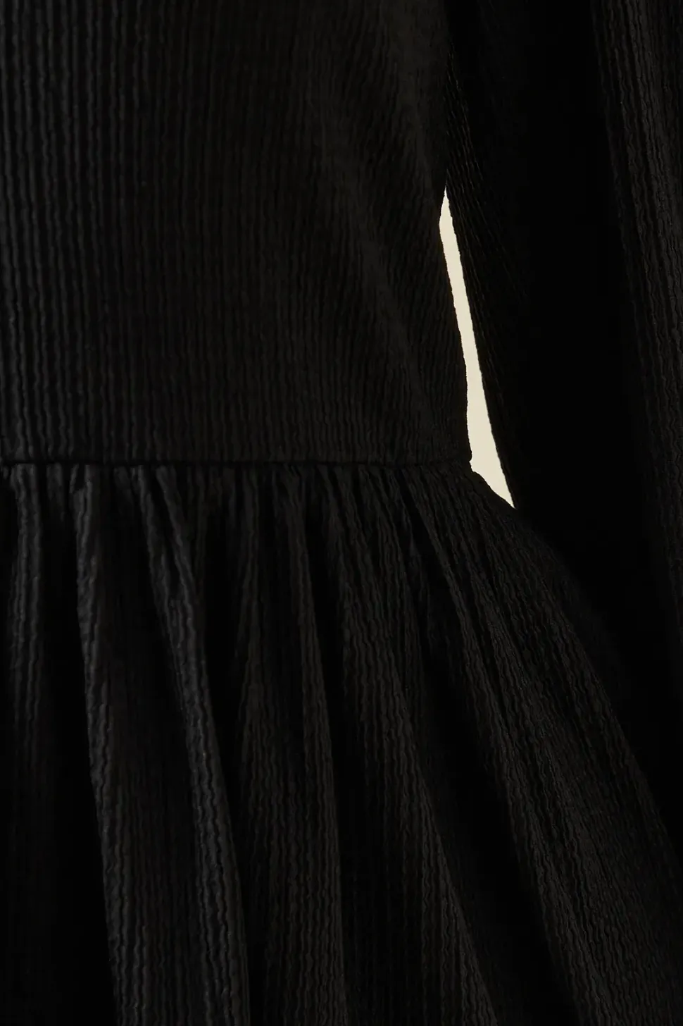 Black Tie Back Long Sleeve Mini Dress