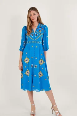 Blair Embroidered Shirt Dress in Recycled Polyester