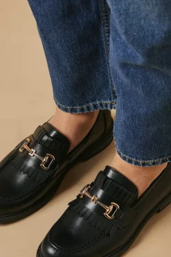 Blairen Fringe Detail Metal Snaffle Loafer