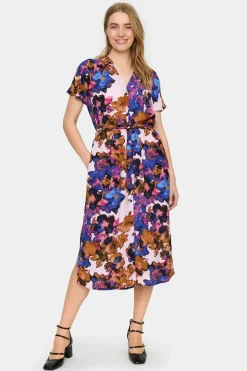 Blanca Short Sleeve Shirt Dress-Floral