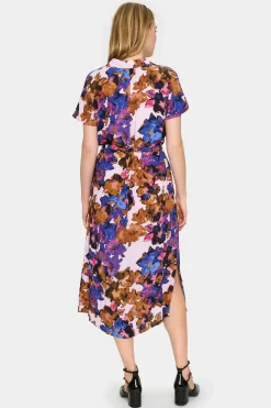Blanca Short Sleeve Shirt Dress-Floral