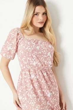Blouson Waist Detail Mini Dress