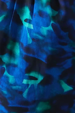Blue Abstract Cut Out Detail Shift Dress