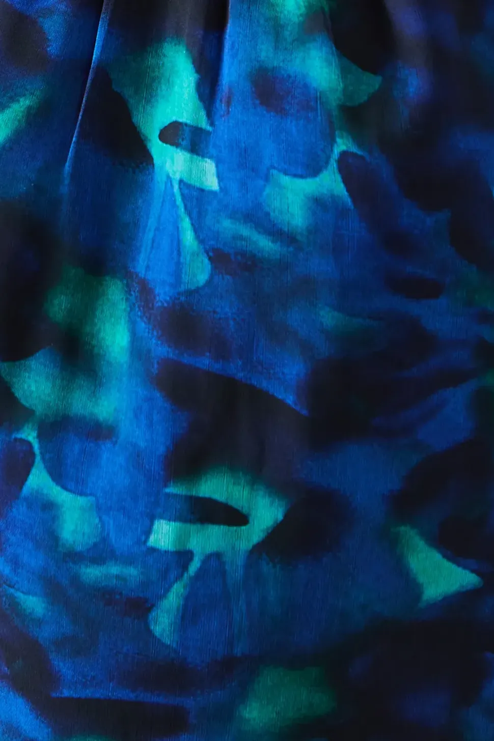 Blue Abstract Cut Out Detail Shift Dress