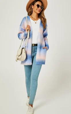Blue & Pink Rainbow Midi Cardigan